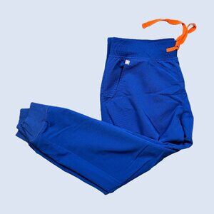 Figs women Blue Joggers with Orange Drawstring